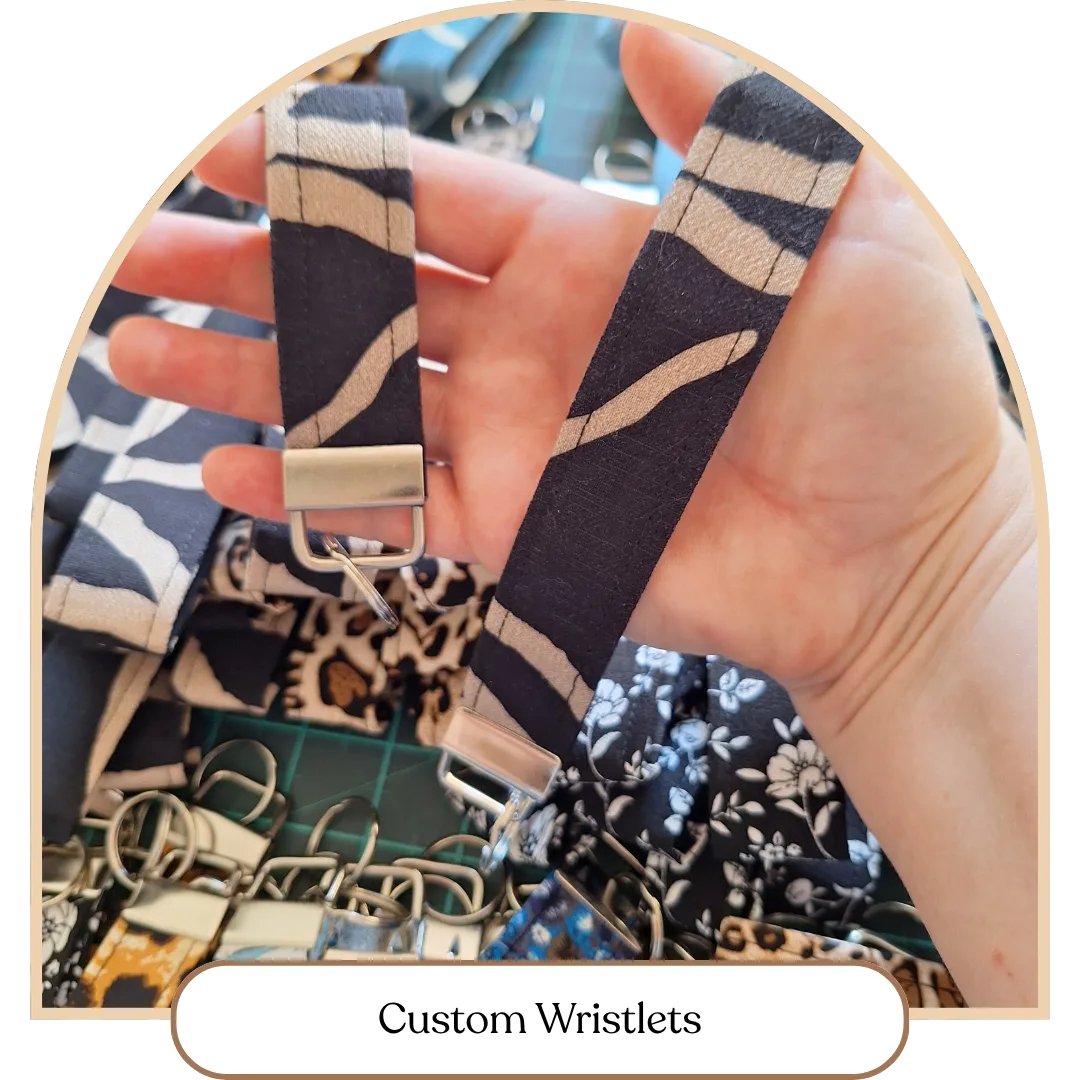 Custom Handmade Wristlets – Small & Large Fabric Keychain Straps