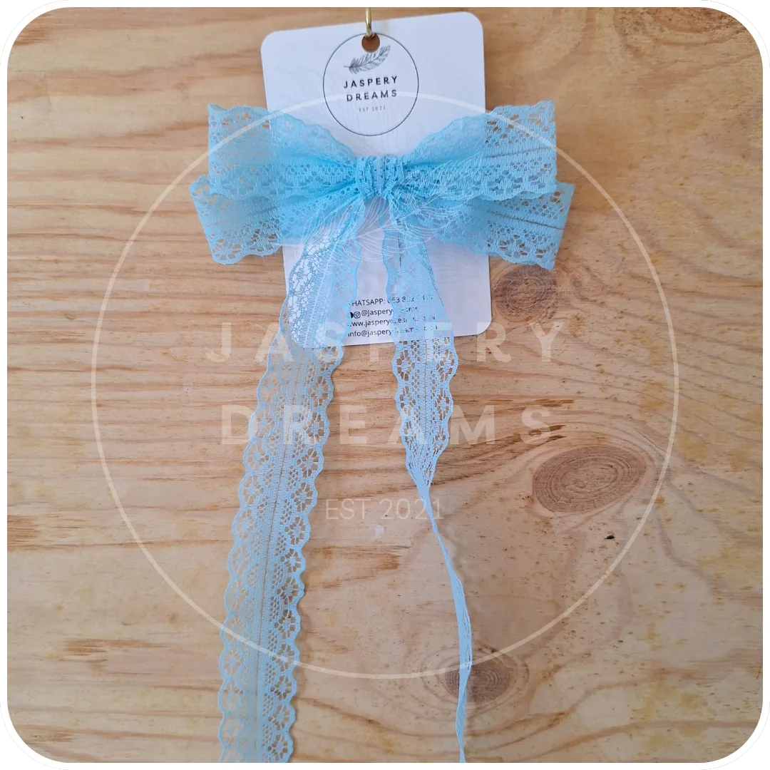 baby blue lace bow