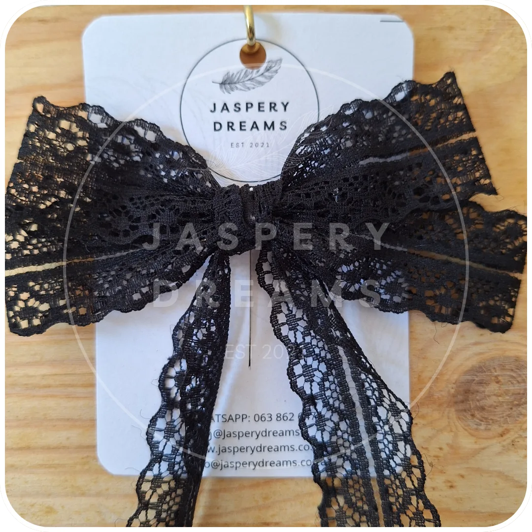 black lace bow
