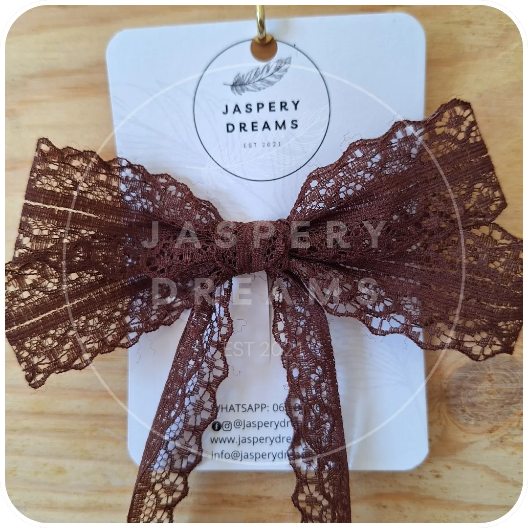brown lace bow