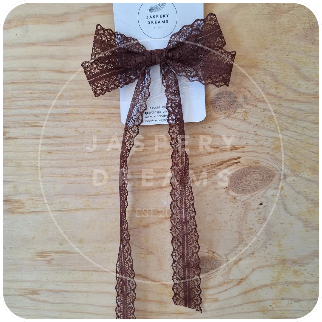 brown lace bow