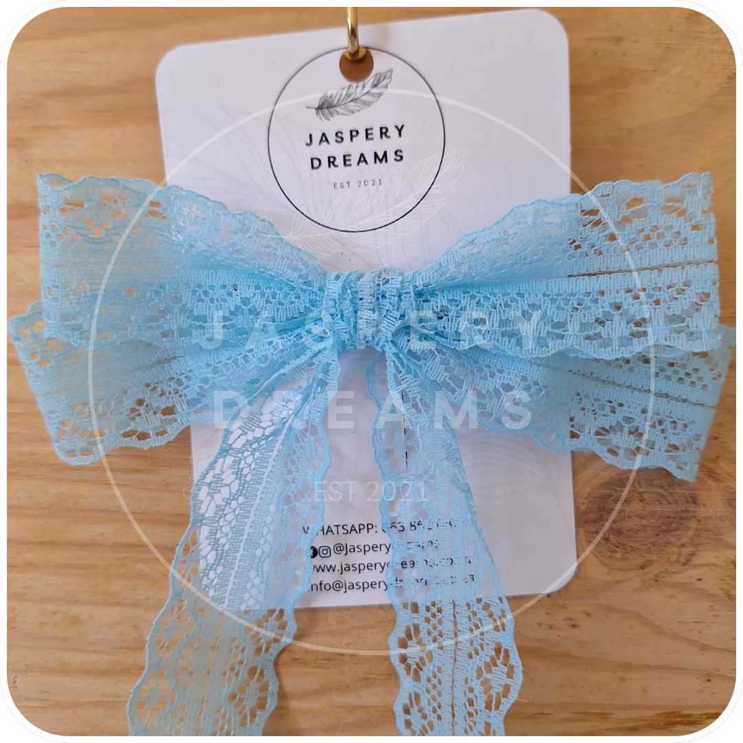 baby blue lace bow