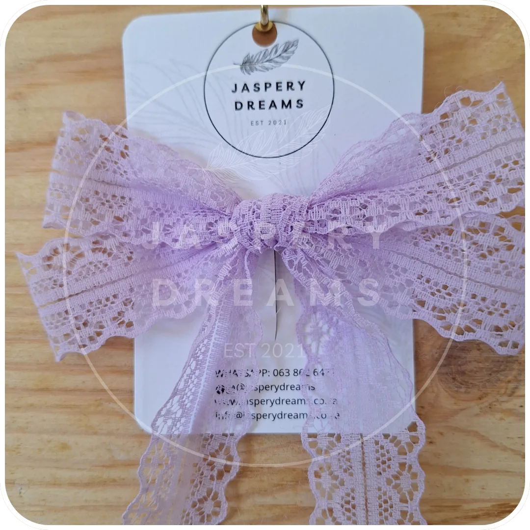 lilac lace bow