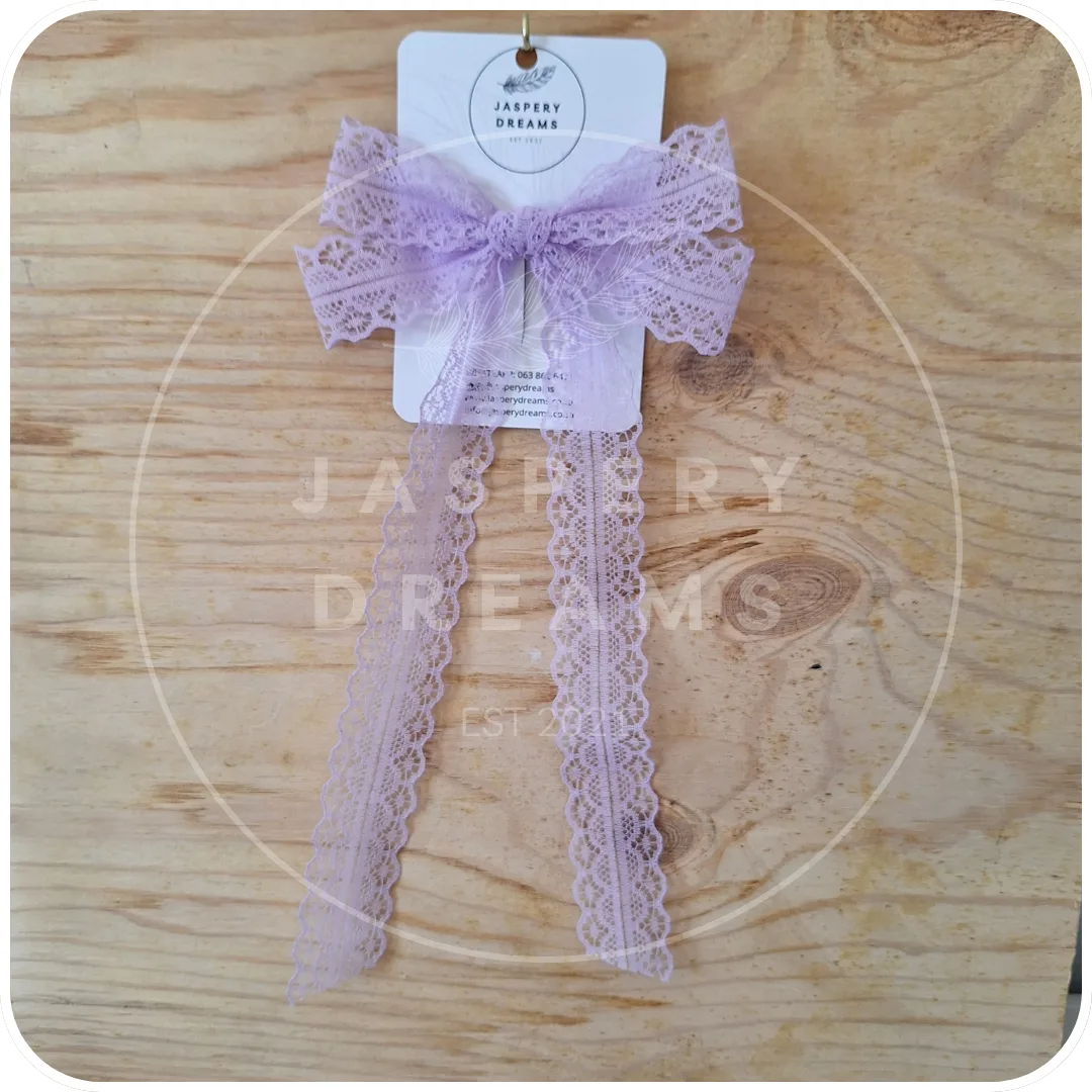 lilac lace bow
