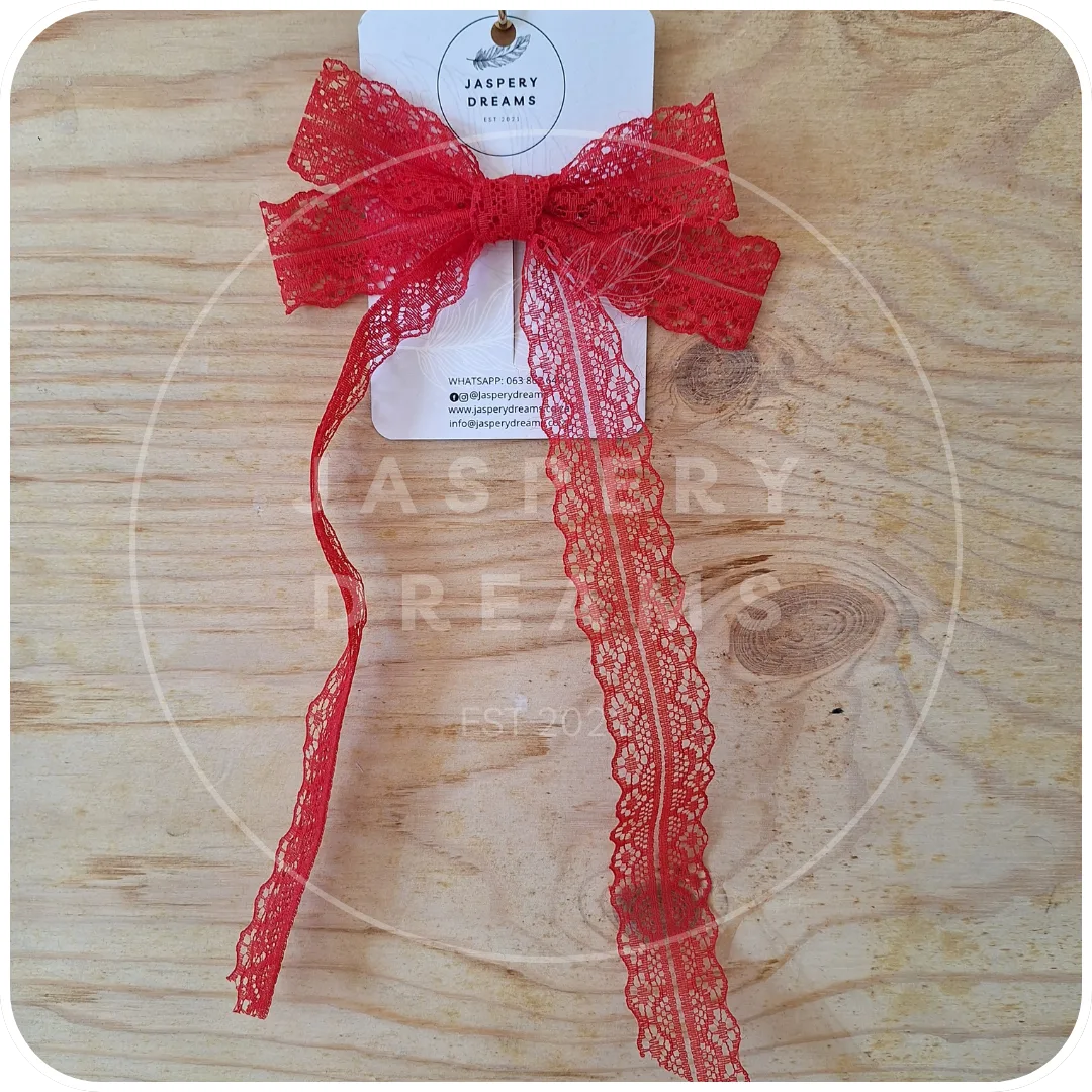 Red lace bow