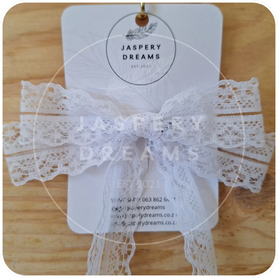 white lace bow