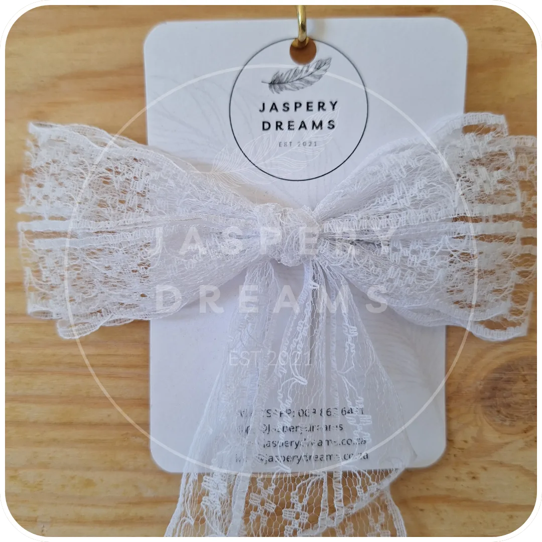 White lace hair bow