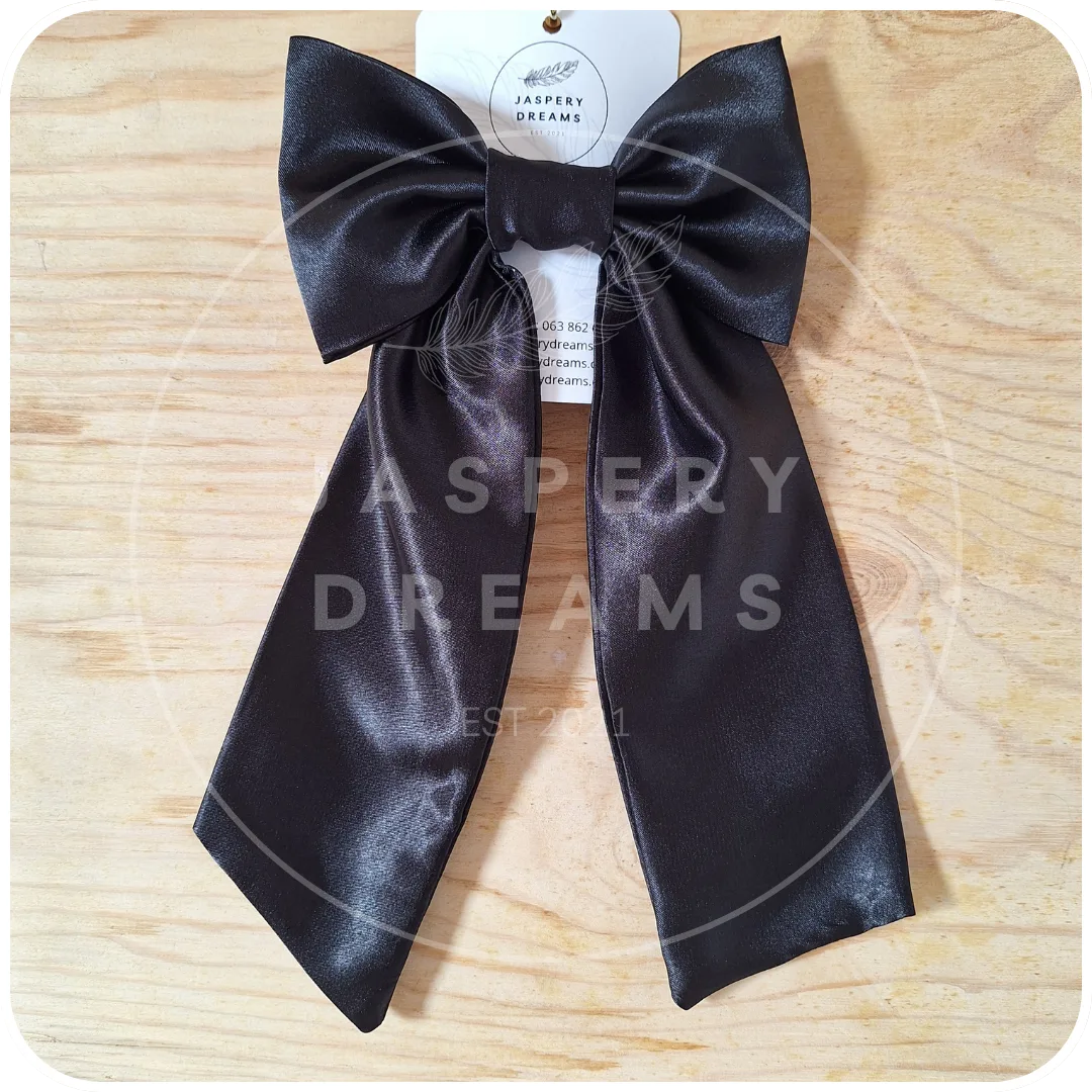Black large standard hair bow