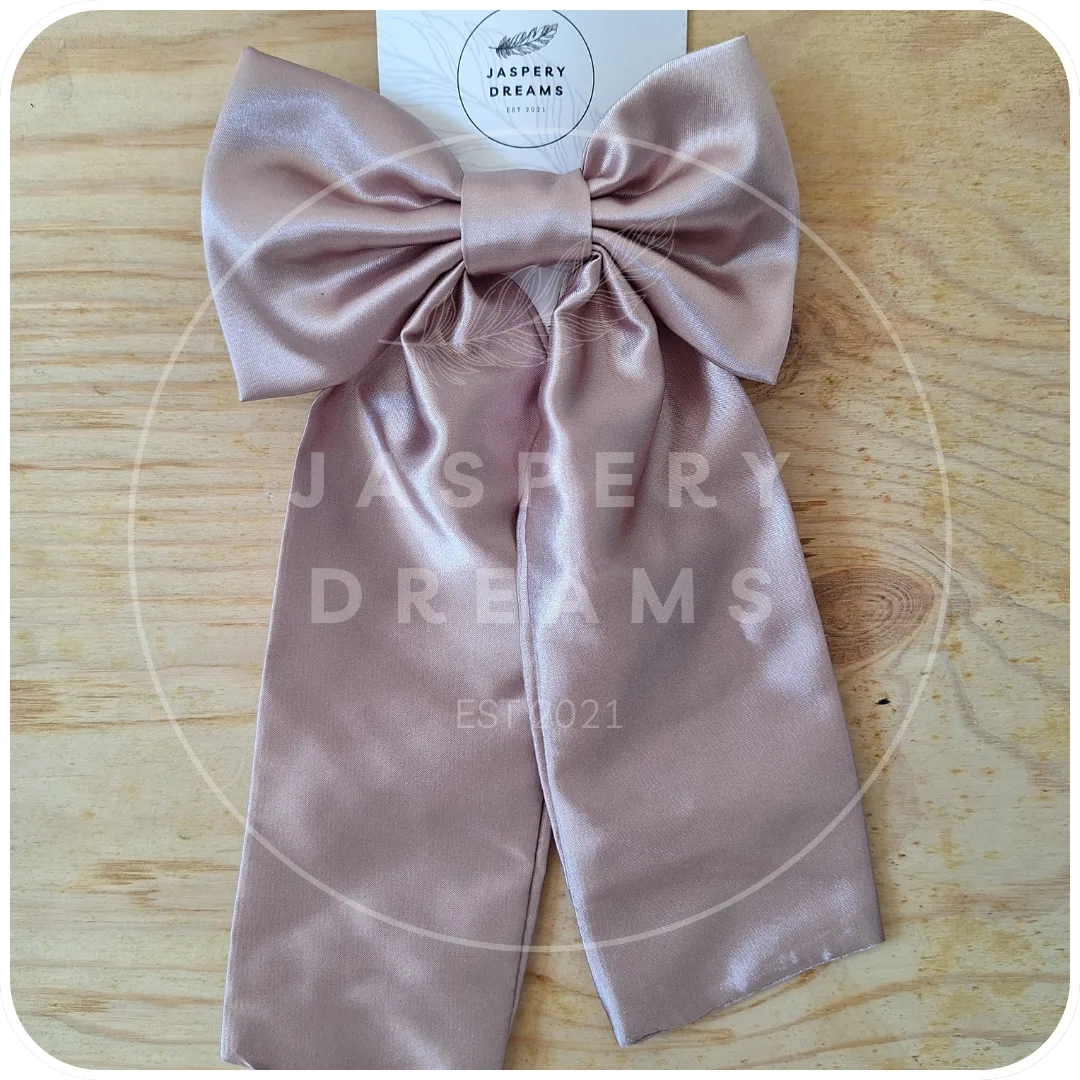 Champagne large standard hair bow