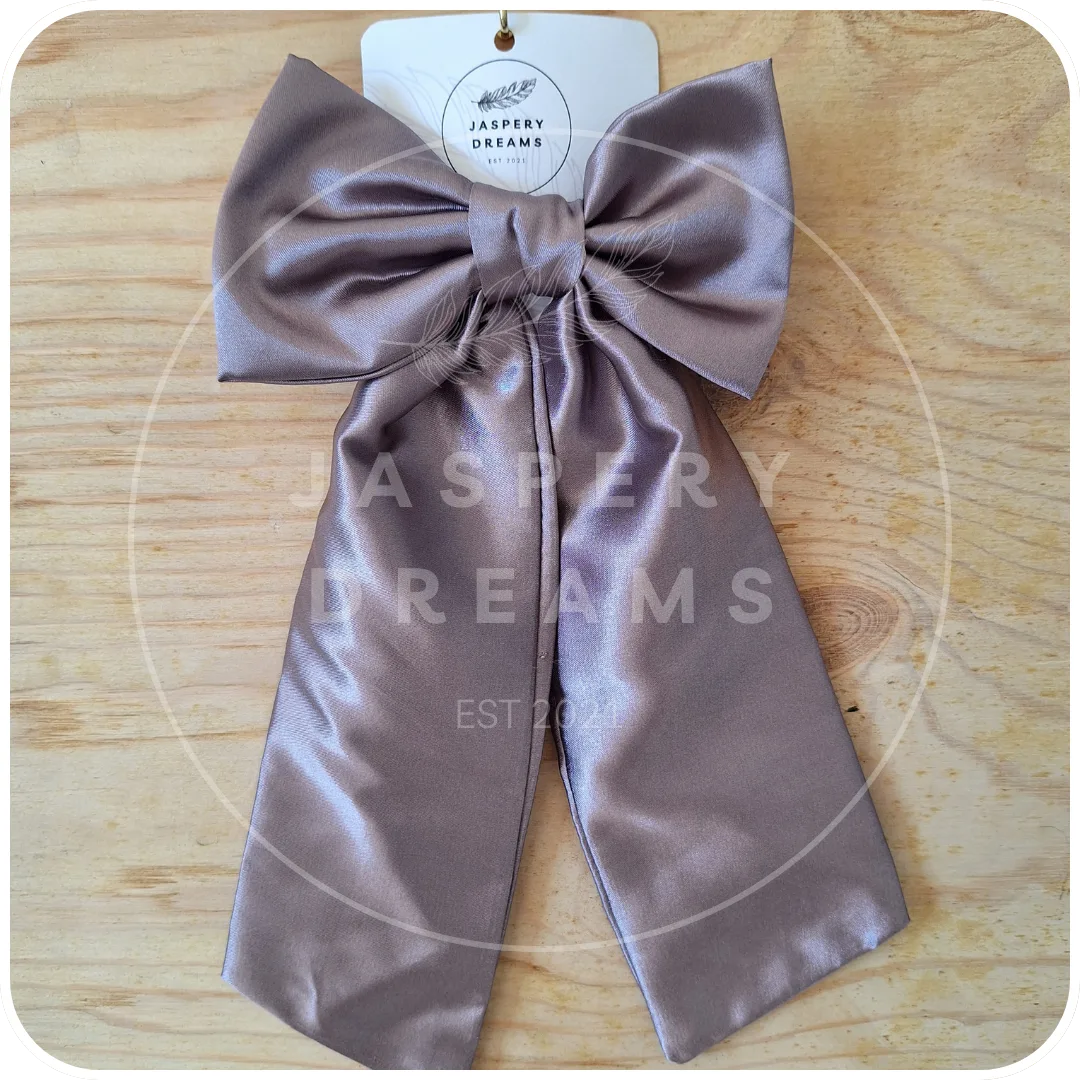 Mauve large hair bow