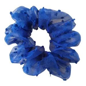 Navy meash hair scrunchie
