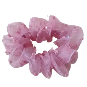 Dusty pink mesh hair scrunchie