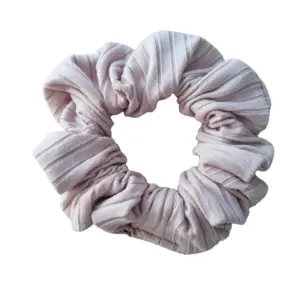 Pink knit hair scrunchie