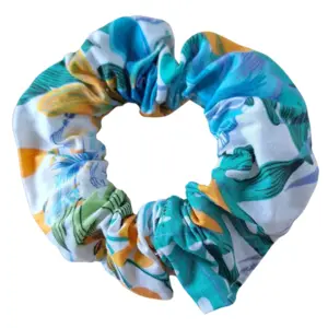 Tropical patterned hair scrunchie