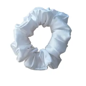 White satin hair scrunchie