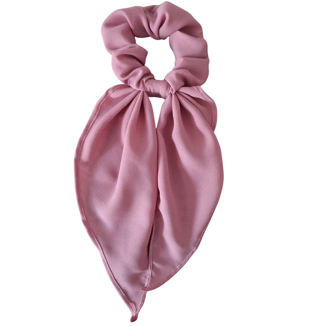 Pink scarf scrunchie