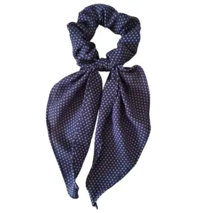 Purple polka dot scarf scrunchie