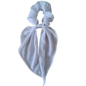 White scarf scrunchie