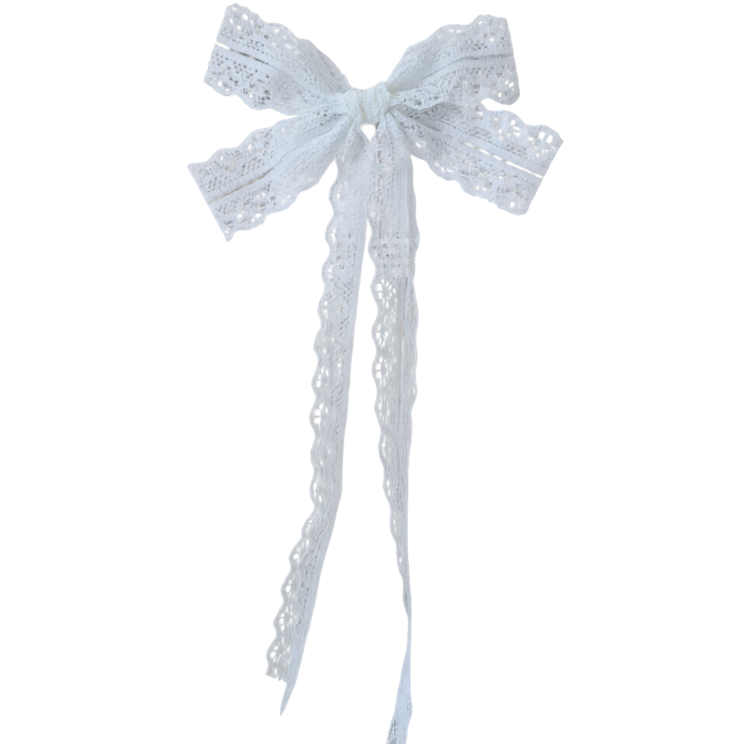 cream Lace bow