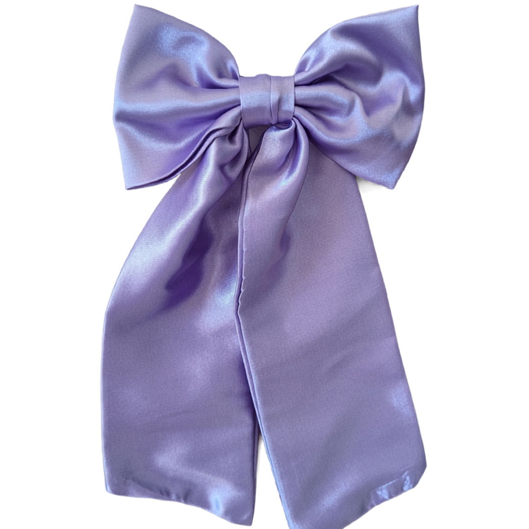 Lilac Large Satin Standard Bow