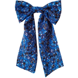 Blue Floral Large Standard Bow