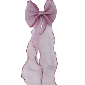 Dusty Pink Frill Bow