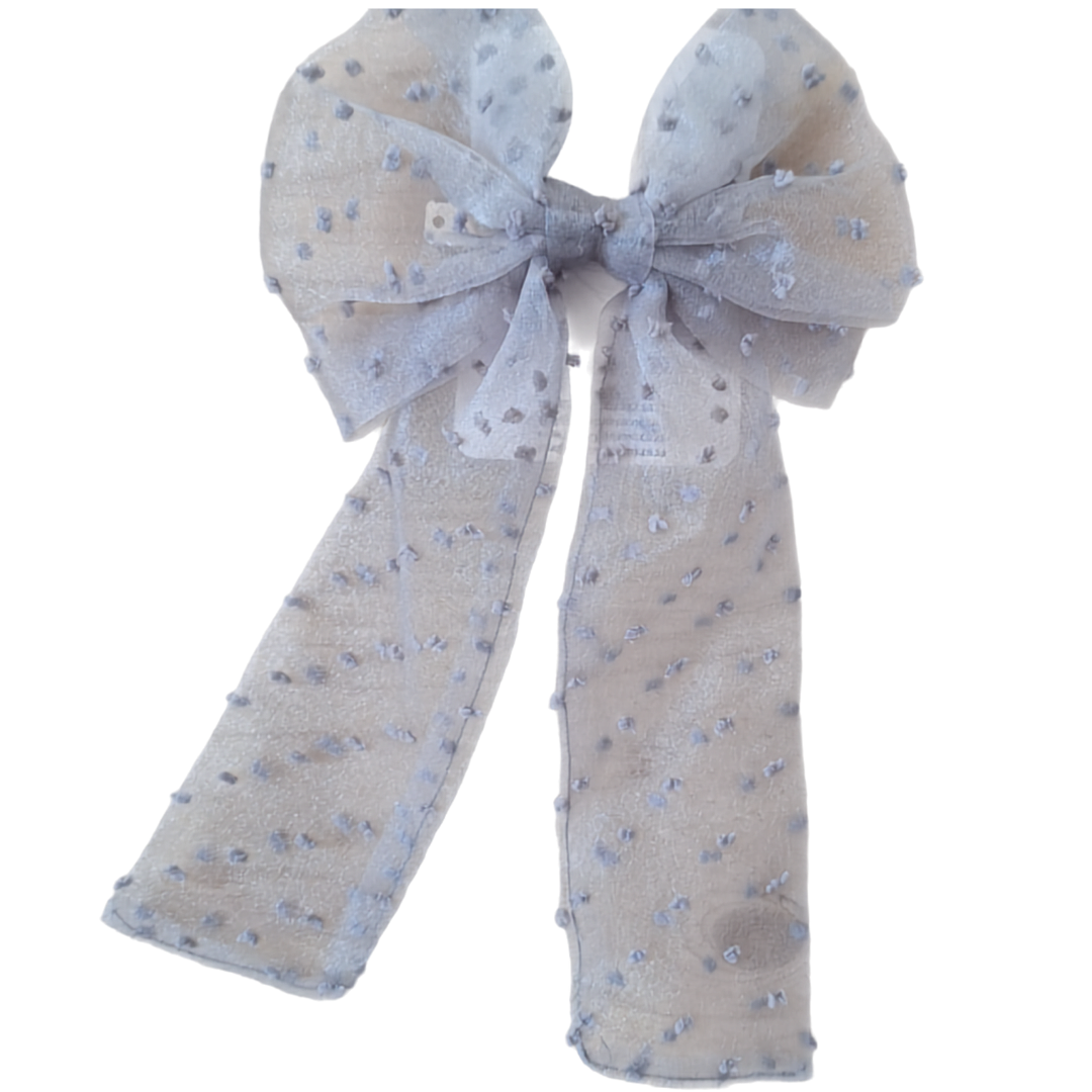 Grey Organza Bow
