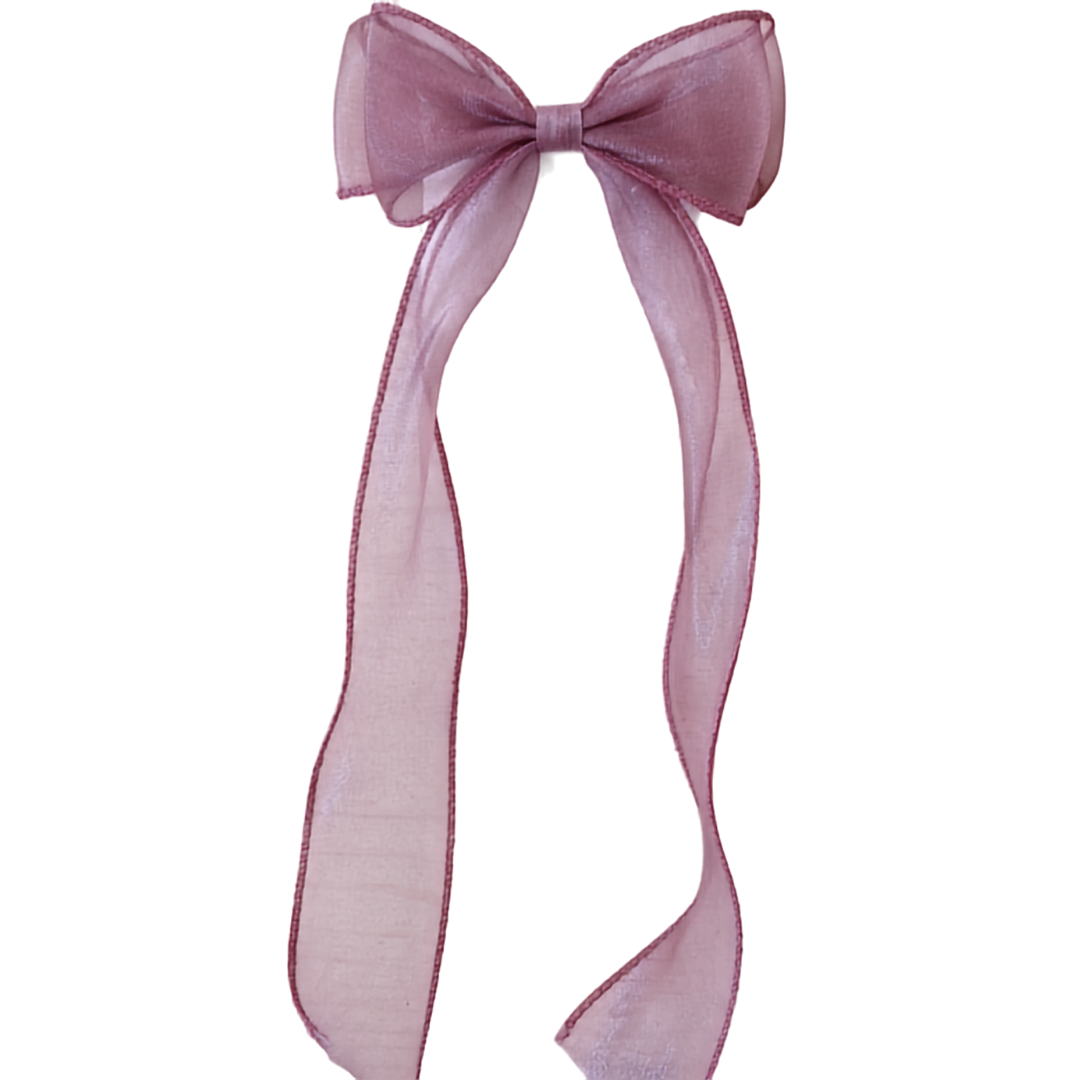 Dusty Pink Frill Bow