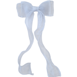 White Frill Bow