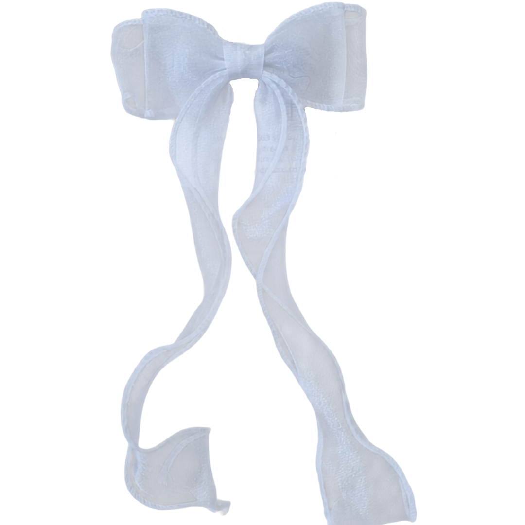 White Frill Bow