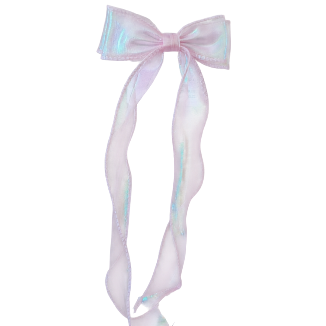 Shimmer Pink Frill Bow