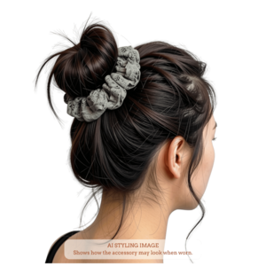 Olive Green knit lace fabric scrunchie