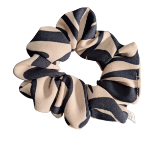Beige and black abstract lines Scrunchie
