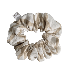 Beige and white abstract lines Scrunchie