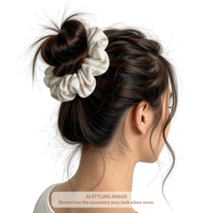 Beige and white abstract lines Scrunchie