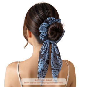 Blue and Black dots scarf Scrunchie