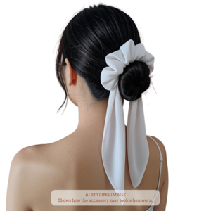 Cream Scarf Scrunchie