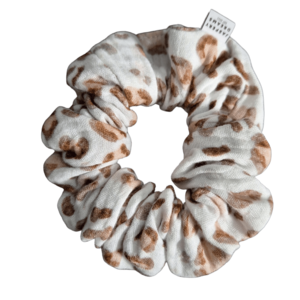 Soft light brown leopard print scrunchie