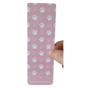 Pink Paw Prints Laminated Bookmark