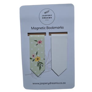 Sage and White Floral Magnetic Bookmark