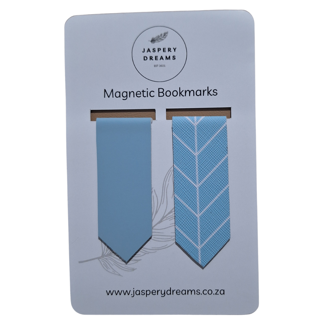 Pastel Blue Chevron Magnetic Bookmark