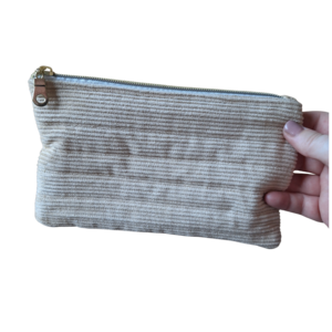 Cream Zipper Pouch
