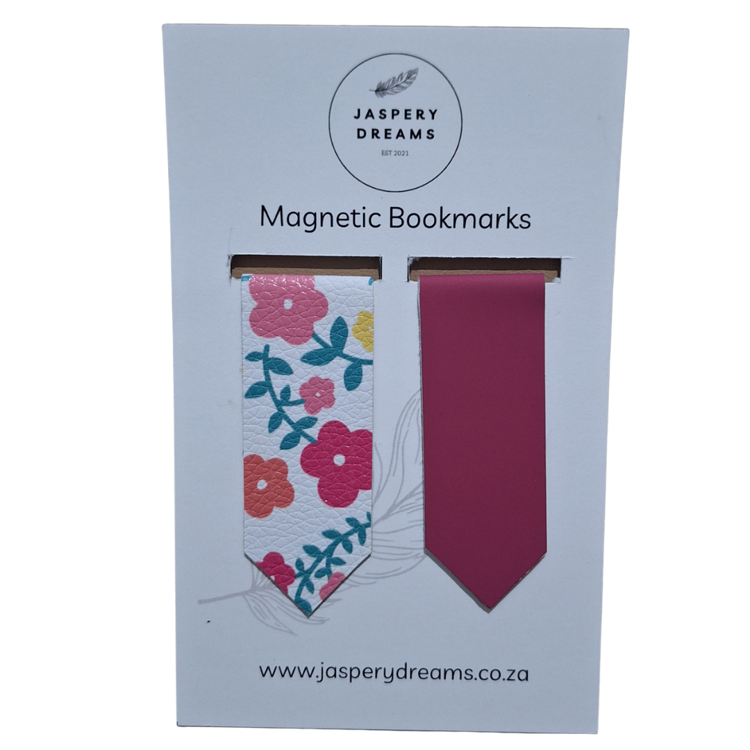 Magenta Floral Magnetic Bookmark