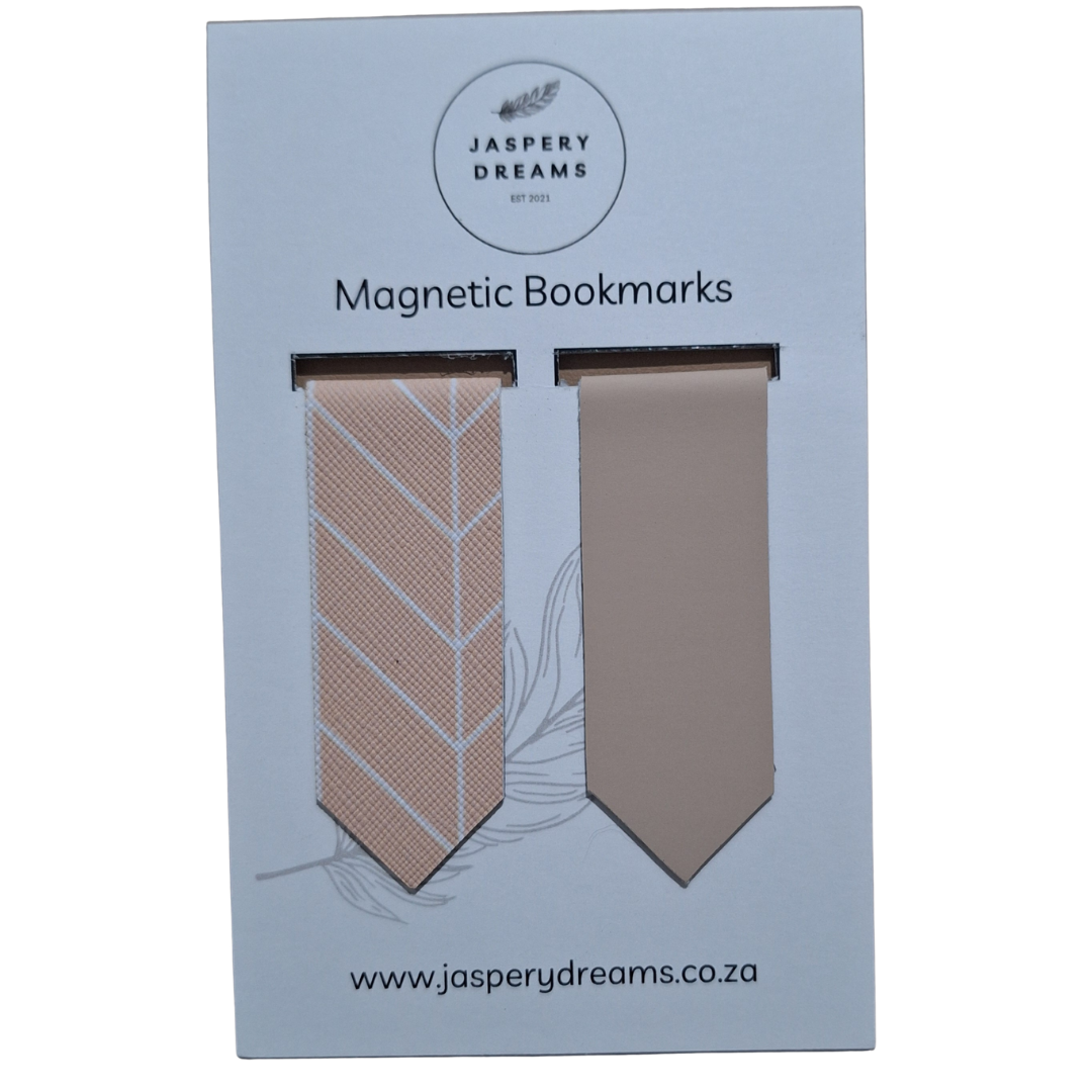 Beige Chevron Magnetic Bookmark
