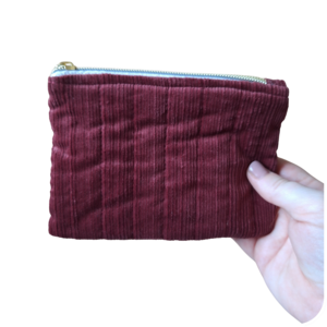 Burgundy Zipper Pouch