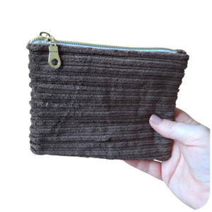 Coffee Brown Zipper Pouch