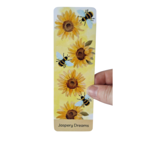 Sunflower and Bees Laminated Bookmark