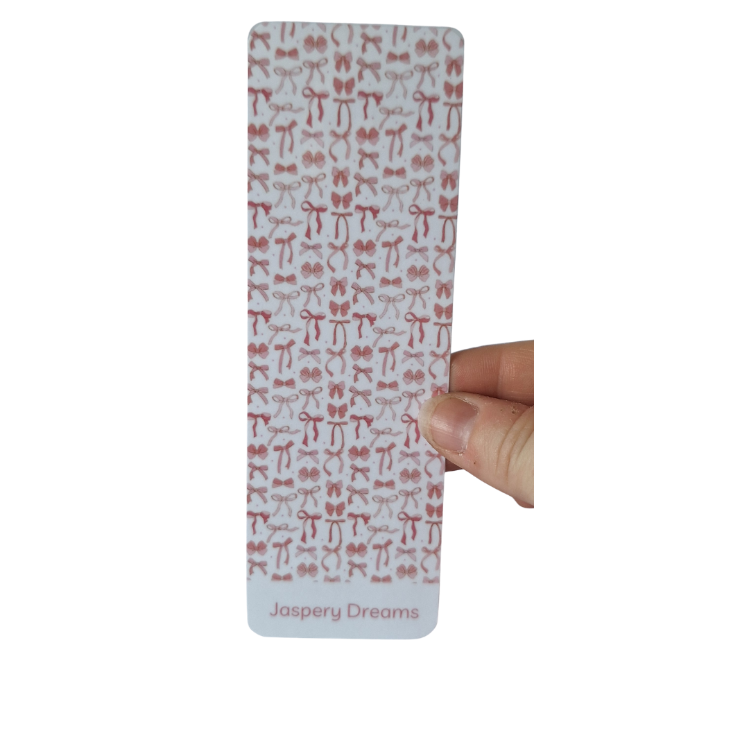 Pink Bows Laminated Bookmark