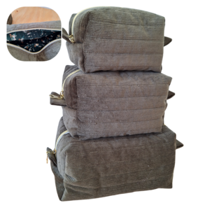 Olive Quilted corduroy make up bags