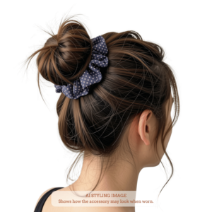 Dark purple with light purple Dots Large Scrunchie